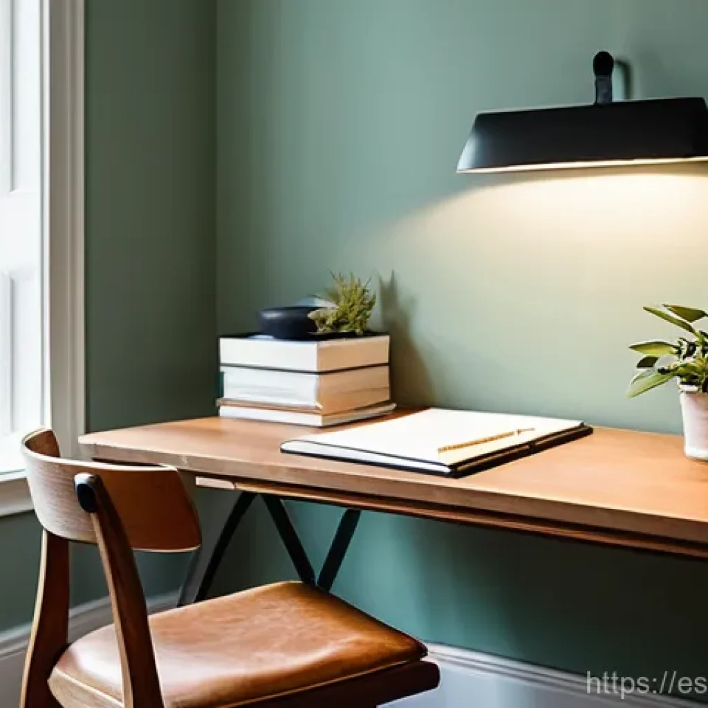 의식적 선택 훈련을 위한 환경 설정 - **Prompt:** A serene and organized home office designed for conscious decision-making. The desk is c...