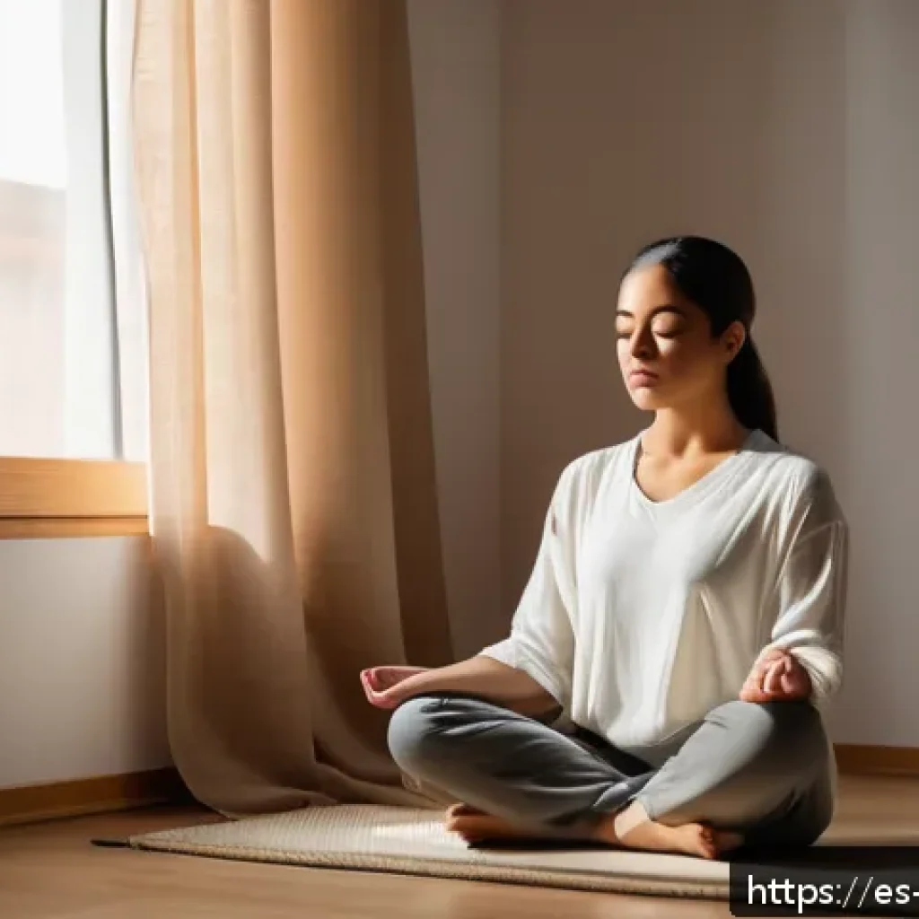 의식적 선택 훈련과 자기 계발 전략 - A serene indoor meditation scene featuring a young adult woman practicing mindfulness in a cozy, sof...