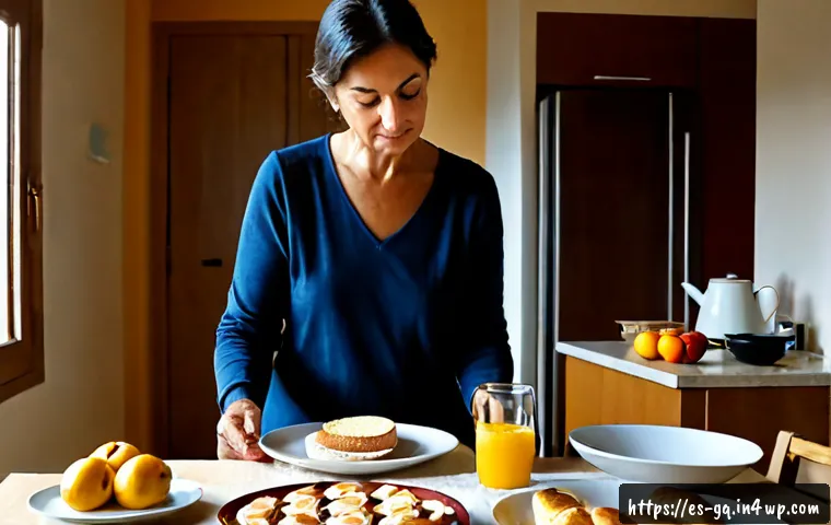 Home 17 의식적 선택 훈련의 성공적인 사례 연구 - Photorealistic case study scene of a middle-aged Spanish woman in a bright Barcelona apartment consc...
